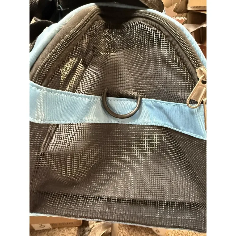 Pet Cat Carrier Airline Approved Soft-Sided Portable Small Blue Bag
